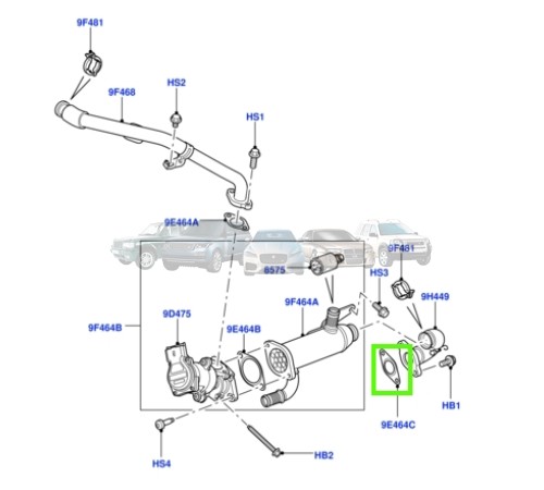Прокладка клапана EGR (охладитель-коллектор) Discovery 2.7 TdV6 Range Rover Sport 1331270