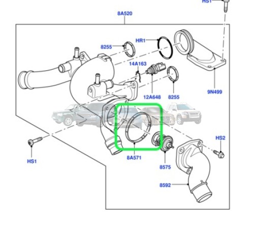 Кольцо уплотнительное термостата Range Rover V8 4.2/4.4 4362513