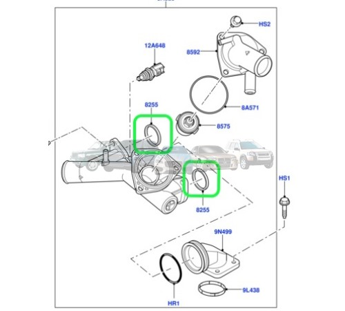 Кольцо уплотнительное корпуса термостата Range Rover V8 4.2/4.4 4413478
