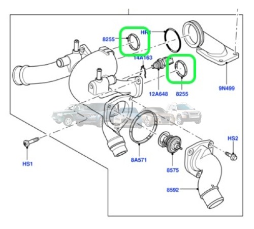 Кольцо уплотнительное корпуса термостата Range Rover V8 4.2/4.4 4413478