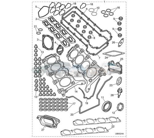 Комплект прокладок Jaguar 4.2 Supercharged C2C22653