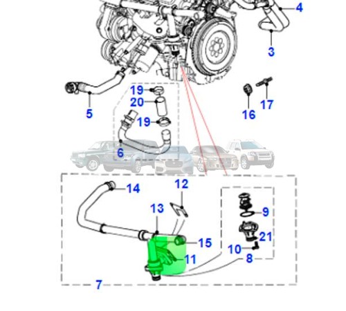 Прокладка фланца термостата Ягуар X-Type V6 C2S11282