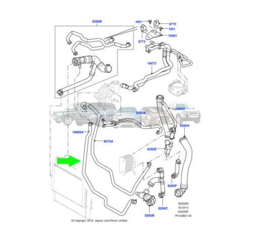 Патрубок системы охлаждения Range Rover L322 V8 4.2/4.4 PCH501950