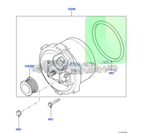 Кольцо генератора уплотнительное Range Rover 4.4 M62B44 YKW000010 OEM